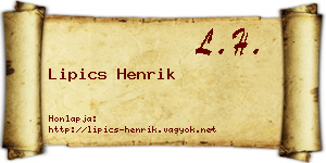 Lipics Henrik névjegykártya